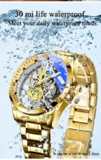 Men Watch Skeleton Automatic Quartz Watch Gold Skeleton Vintage Man Watch Mens Watches Top Brand Luxury - Image 15