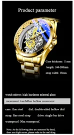 Men Watch Skeleton Automatic Quartz Watch Gold Skeleton Vintage Man Watch Mens Watches Top Brand Luxury - Image 12
