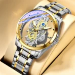 Men Watch Skeleton Automatic Quartz Watch Gold Skeleton Vintage Man Watch Mens Watches Top Brand Luxury - Image 5